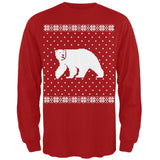 Big Polar Bear Ugly Christmas Sweater Black Long Sleeve T-Shirt