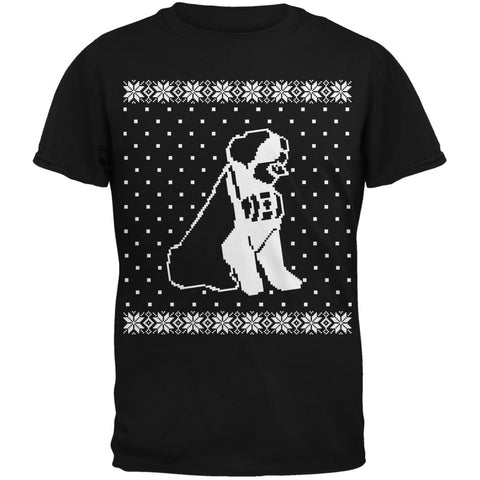 Big Saint Bernard Ugly Christmas Sweater Black Adult T-Shirt