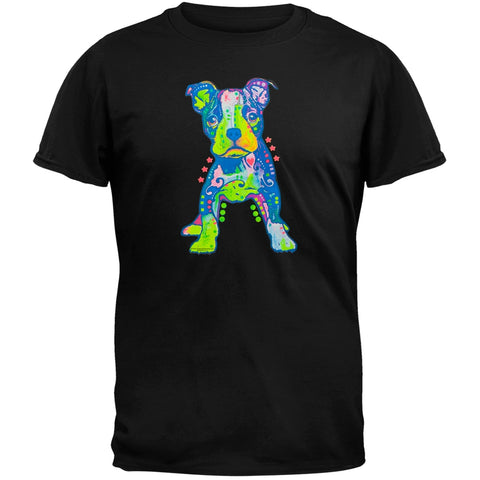 On My Own Pit Bull Puppy Neon Black Light Adult T-Shirt