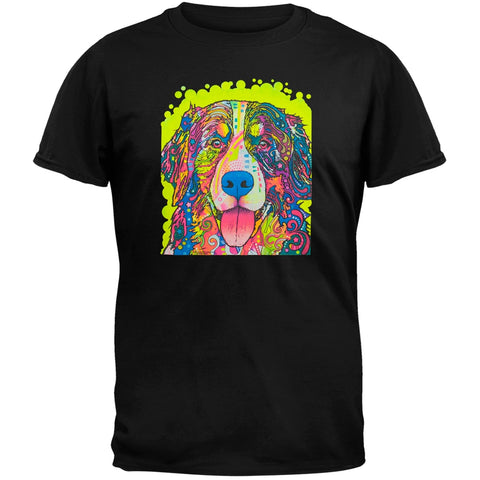 Bernese Mountain Dog Neon Black Light Adult T-Shirt