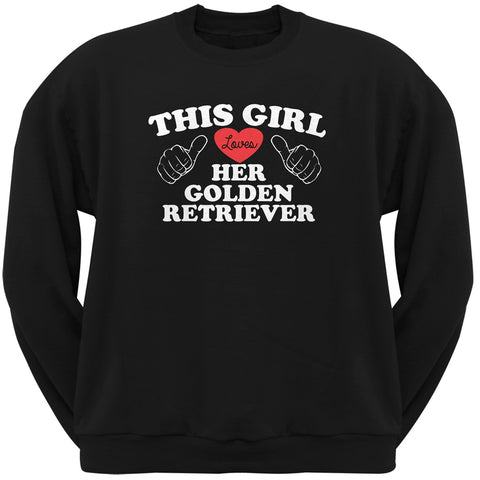 Valentine's Day - This Girl Loves Her Golden Retriever Adult Crew Sweatshirt