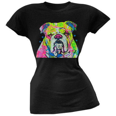 The Bulldog Neon Black Light Juniors T-Shirt