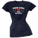 This Girl Loves Her Beagle Black Soft Juniors T-Shirt