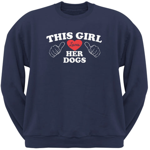 Valentine's Day - This Girl Loves Her Dogs Black Adult Pullover Hoodie