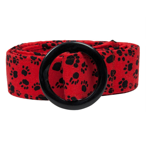 Paws Fabric Belt with Buckle
