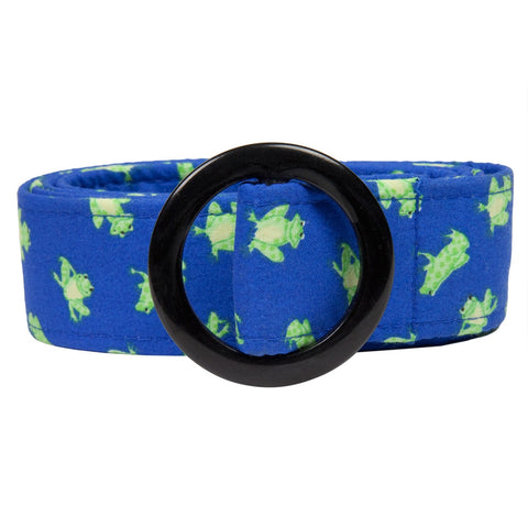 Frogs Fabric Belt with Buckle