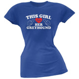 This Girl Loves Her Greyhound Black Soft Juniors T-Shirt