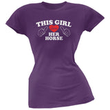 This Girl Loves Her Horse Black Soft Juniors T-Shirt