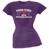 This Girl Loves Her Pomeranian Black Soft Juniors T-Shirt