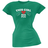 This Girl Loves Her Pug Black Soft Juniors T-Shirt