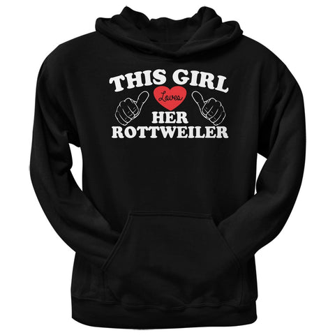 This Girl Loves Her Rottweiler Black Adult Pullover Hoodie