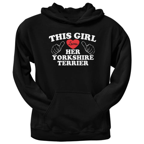 This Girl Loves Her Yorkshire Terrier Black Adult Pullover Hoodie