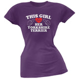 This Girl Loves Her Yorkshire Terrier Black Soft Juniors T-Shirt