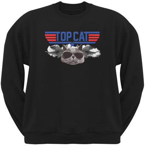 Top Cat Black Adult Crew Neck Sweatshirt