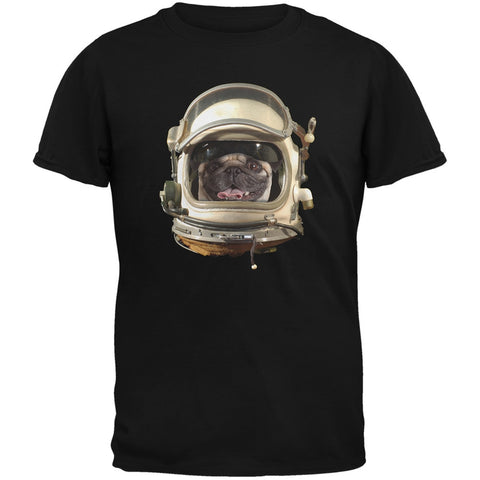 Astronaut Pug Black Youth T-Shirt