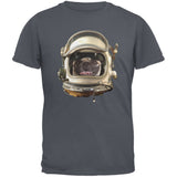 Astronaut Pug Black Adult T-Shirt