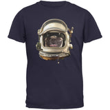 Astronaut Pug Black Adult T-Shirt