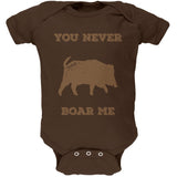 PAWS - You never Boar Me Brown Soft Baby One Piece
