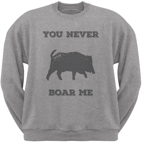 PAWS - You never Boar Me Heather Crew Neck Sweatshirt