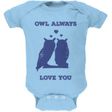 Valentine's Day - Paws - Owl Always Love You Blue Soft Baby One Piece