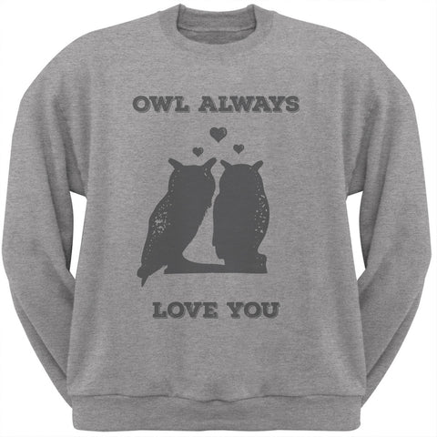 Valentine's Day - Paws - Owl Always Love You Heather Crew Neck Sweatshirt