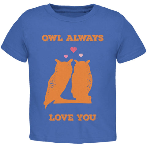 Valentine's Day - Paws - Owl Always Love You Royal Blue Toddler T-Shirt