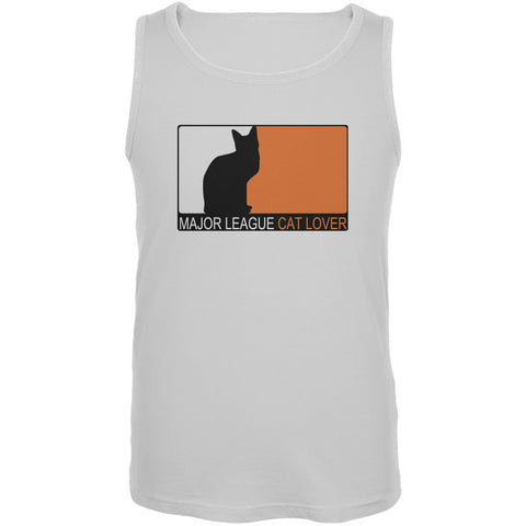 Major League Cat Lover White Adult Tank Top