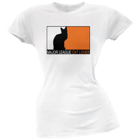 Major League Cat Lover White Juniors Soft T-Shirt