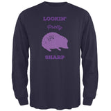 PAWS - Hedgehog Lookin' Pretty Sharp Navy Long Sleeve T-Shirt