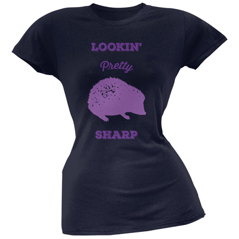 PAWS - Hedgehog Lookin' Pretty Sharp Navy Soft Juniors T-Shirt