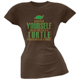 Always Be Yourself Turtle Black Juniors Soft T-Shirt