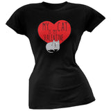 Valentine's Day - My Cat Is My Valentine Black Soft Juniors T-Shirt