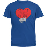 My Cat Is My Valentine Black Adult T-Shirt