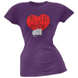 Valentine's Day - My Cat Is My Valentine Black Soft Juniors T-Shirt