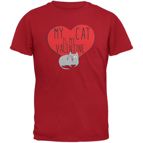 Valentine's Day - My Cat Is My Valentine Red Adult T-Shirt