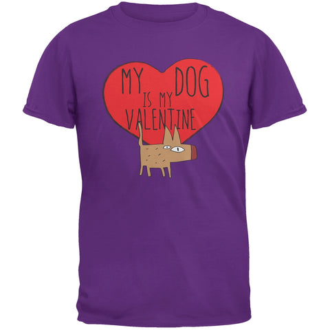 Valentine's Day - My Dog Is My Valentine Purple Adult T-Shirt