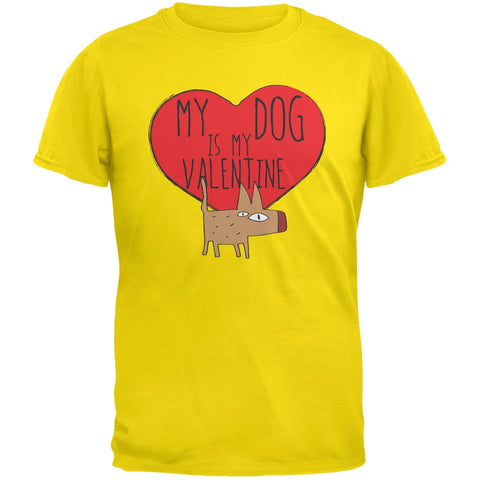 Valentine's Day - My Dog Is My Valentine Yellow Adult T-Shirt