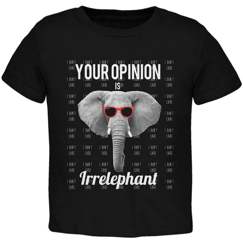 Paws - Elephant Your Opinion is Irrelephant Black Toddler T-Shirt