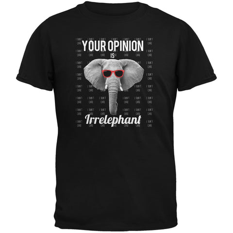 Paws - Elephant Your Opinion is Irrelephant Black Adult T-Shirt