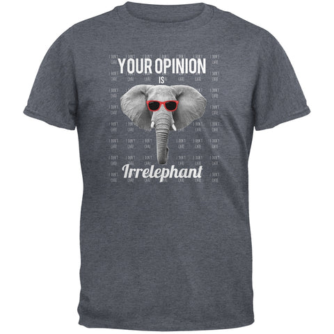 Paws - Elephant Your Opinion is Irrelephant Dark Heather Grey Adult T-Shirt