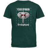 Paws - Elephant Your Opinion is Irrelephant Black Adult T-Shirt