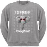 Paws - Elephant Your Opinion is Irrelephant Black Adult Crew Neck Sweatshirt