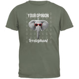 Paws - Elephant Your Opinion is Irrelephant Black Adult T-Shirt