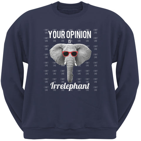Paws - Elephant Your Opinion is Irrelephant Navy Adult Sweatshirt