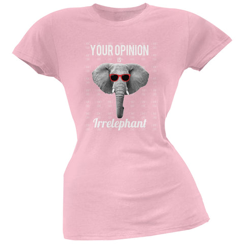 Paws - Elephant Your Opinion is Irrelephant Pink Soft Juniors T-Shirt