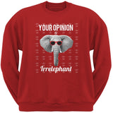 Paws - Elephant Your Opinion is Irrelephant Black Adult Crew Neck Sweatshirt