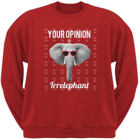 Paws - Elephant Your Opinion is Irrelephant Red Adult Sweatshirt