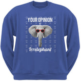 Paws - Elephant Your Opinion is Irrelephant Black Adult Crew Neck Sweatshirt