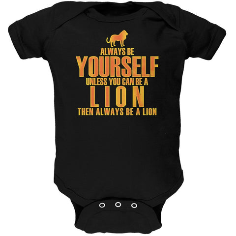 Always Be Yourself Lion Black Soft Baby One Piece