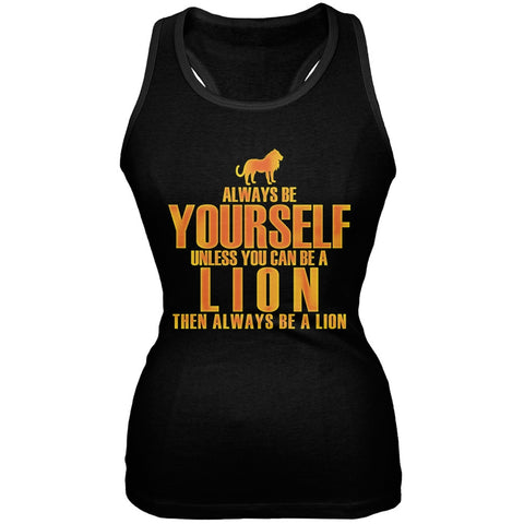 Always Be Yourself Lion Black Juniors Soft Tank Top